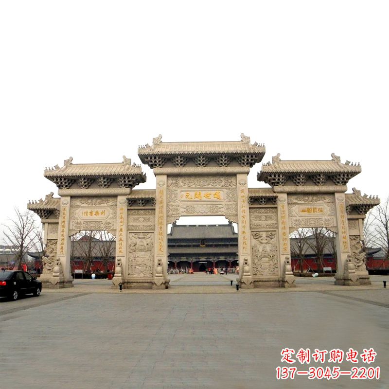无锡寺院景区石雕牌坊
