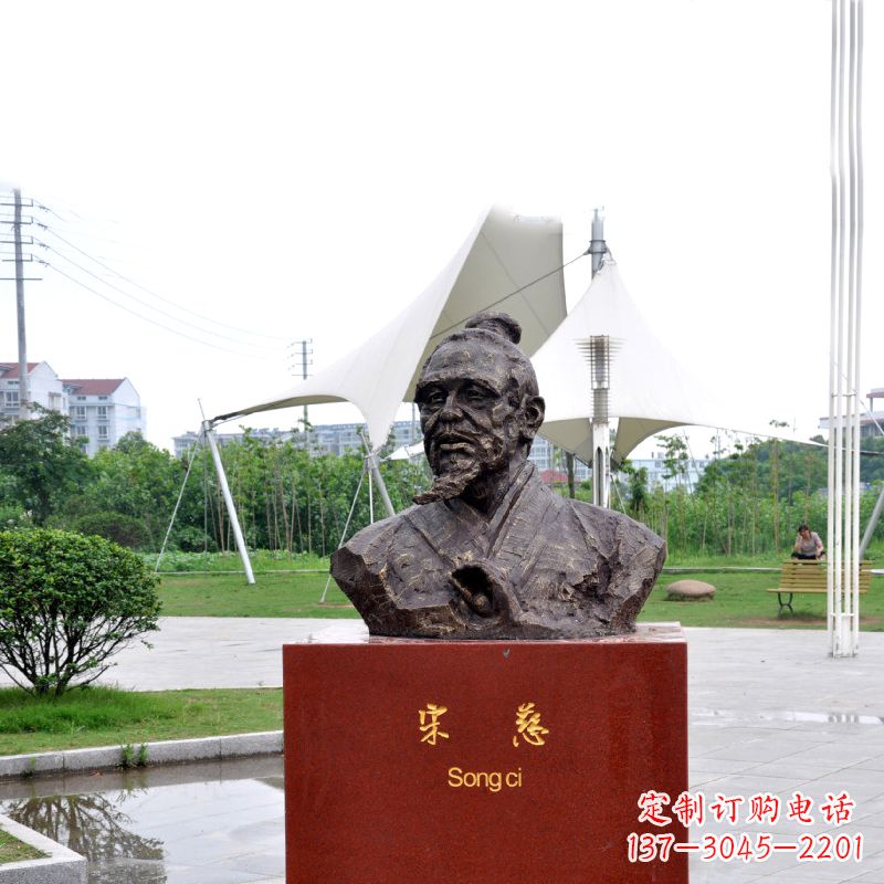无锡宋慈铸铜头像雕塑-古代十大名医园林广场人物雕塑