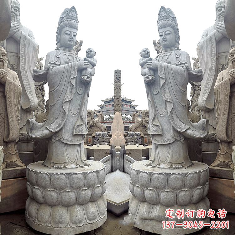 无锡送子观音青石雕塑