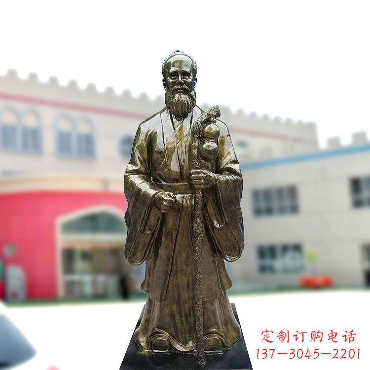 无锡孙思邈仿铜玻璃钢雕塑-医院著名医学人物雕像