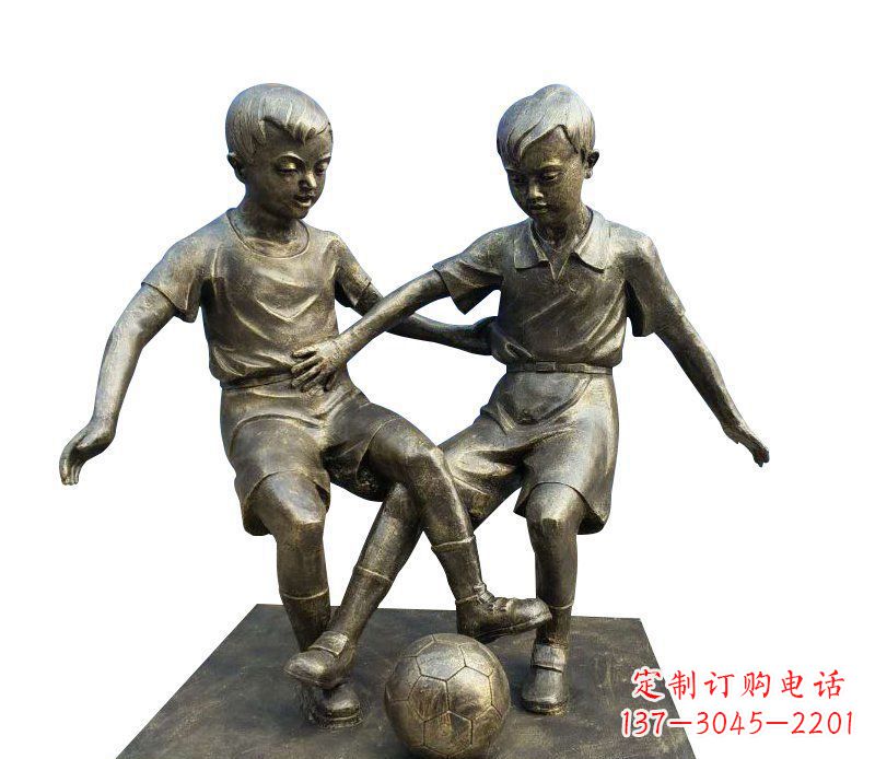 无锡踢足球的儿童铜雕 (2)
