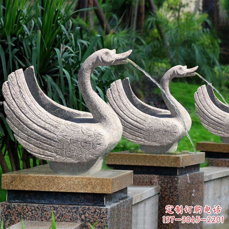 无锡天鹅喷泉雕塑-园林水景动物雕塑摆件