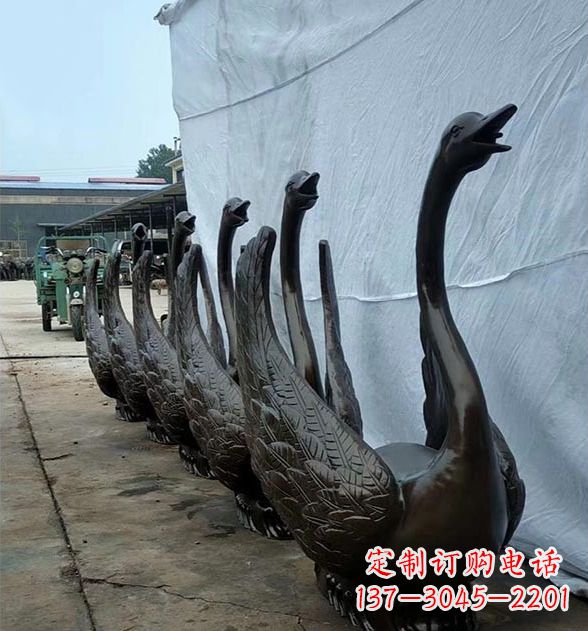 无锡天鹅喷泉铜雕,园林喷泉水景流水组件