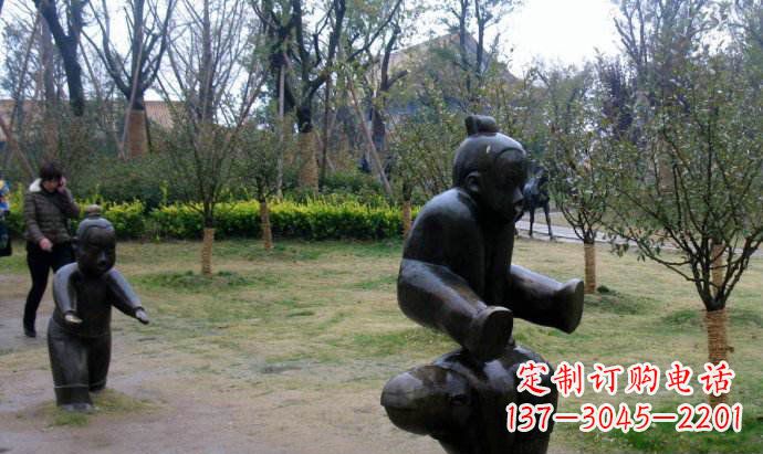 无锡跳山羊公园人物铜雕