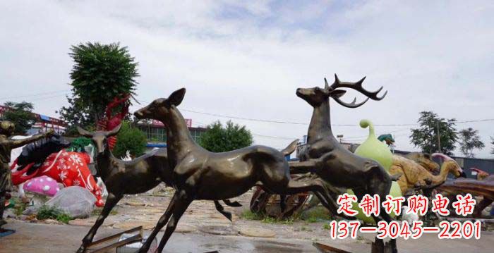 无锡跳跃的小鹿铜雕