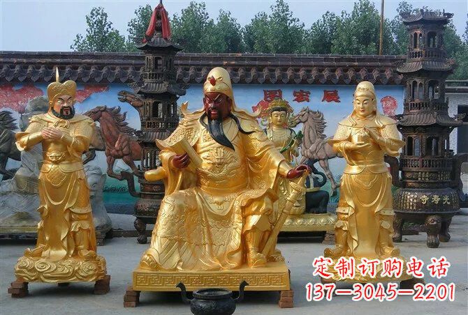 无锡贴金关公铜雕
