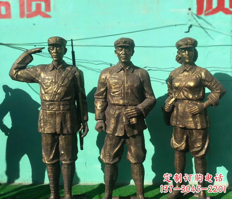 无锡铜雕八路军战士雕塑
