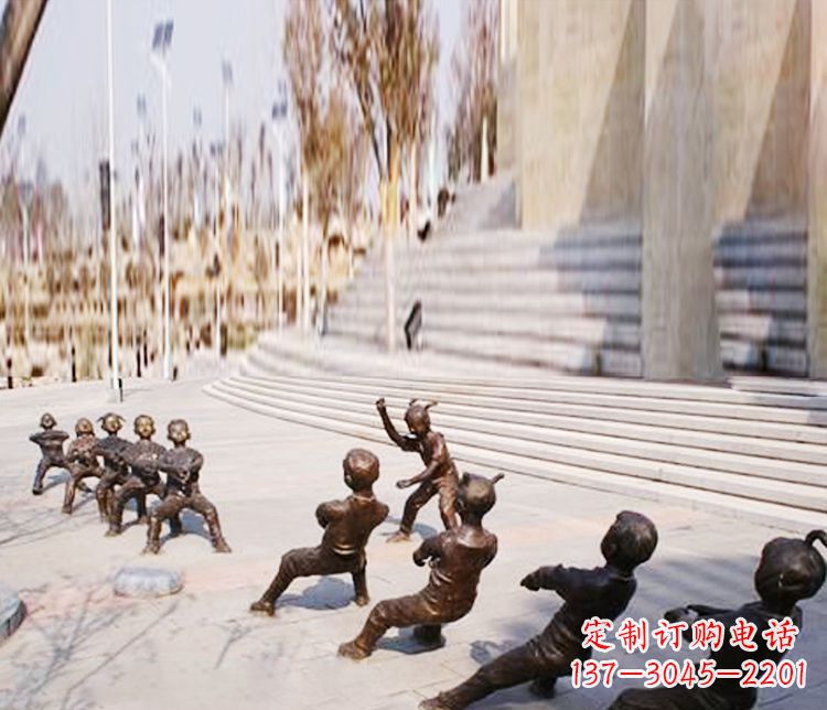 无锡铜雕拔河儿童游戏雕塑