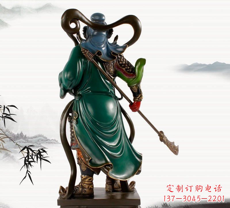无锡铜雕彩绘武财神关公