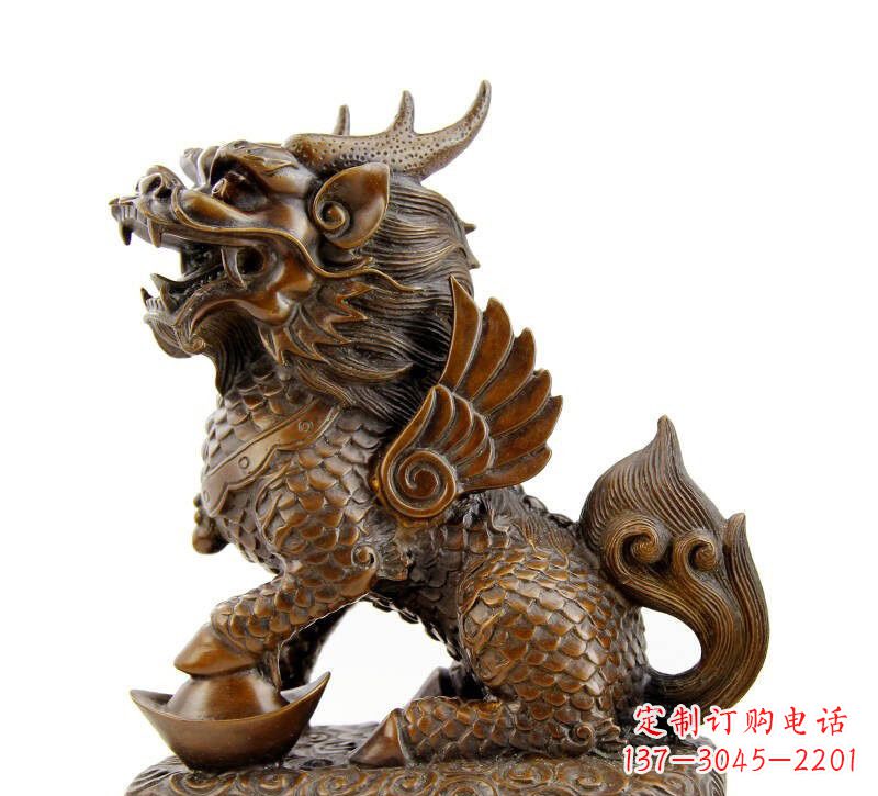 无锡铜雕踩元宝麒麟