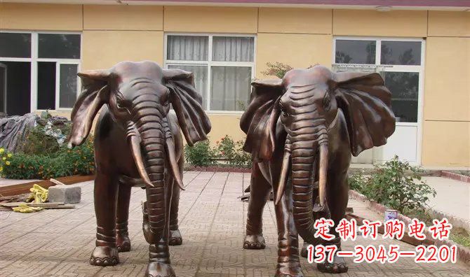 无锡铜雕大象公司门口动物雕塑
