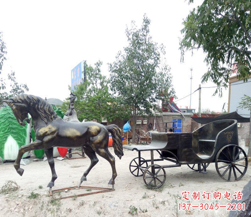 无锡铜雕古代战马景观摆件