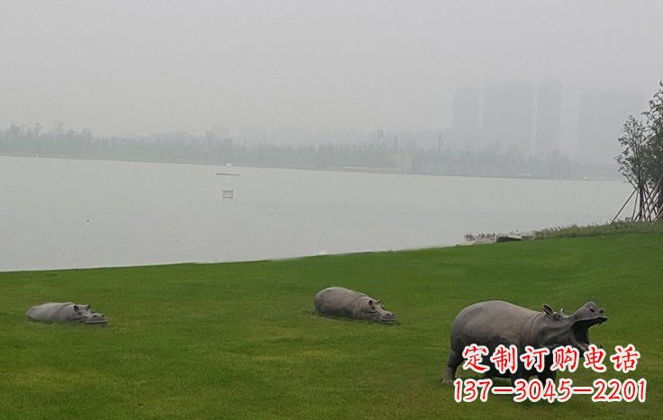 无锡铜雕河马公园动物雕塑