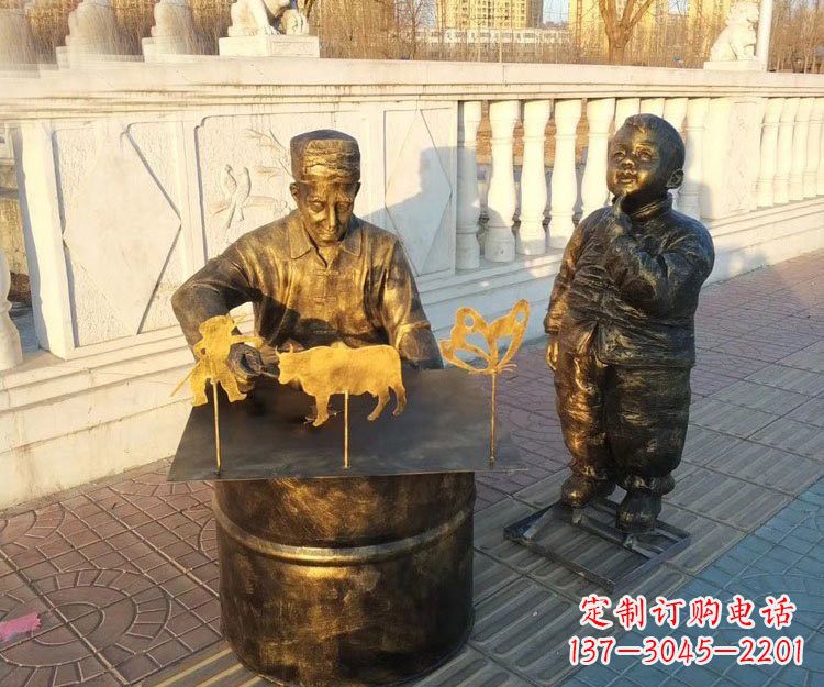 无锡铜雕画糖人的人物