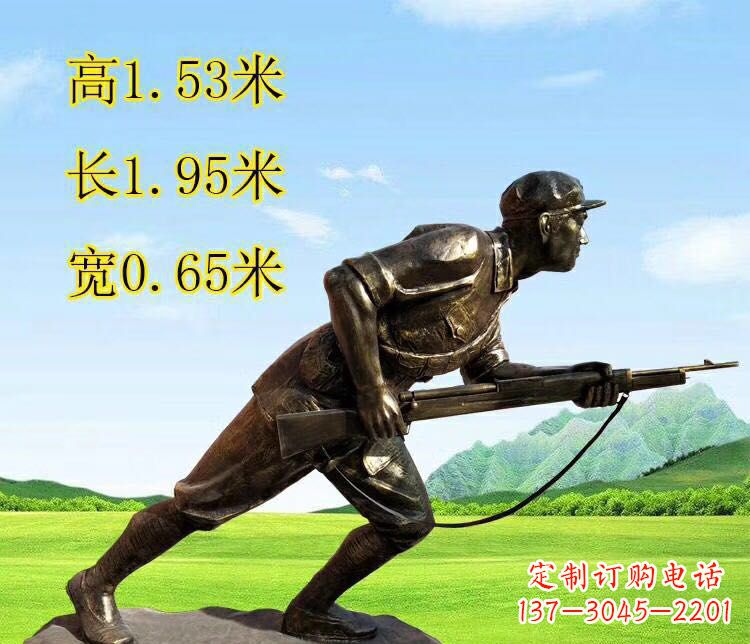 无锡铜雕拿枪战士雕塑