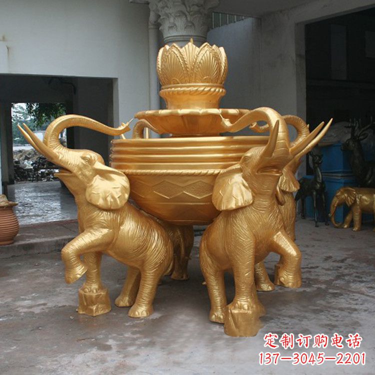 无锡铜雕喷水大象雕塑