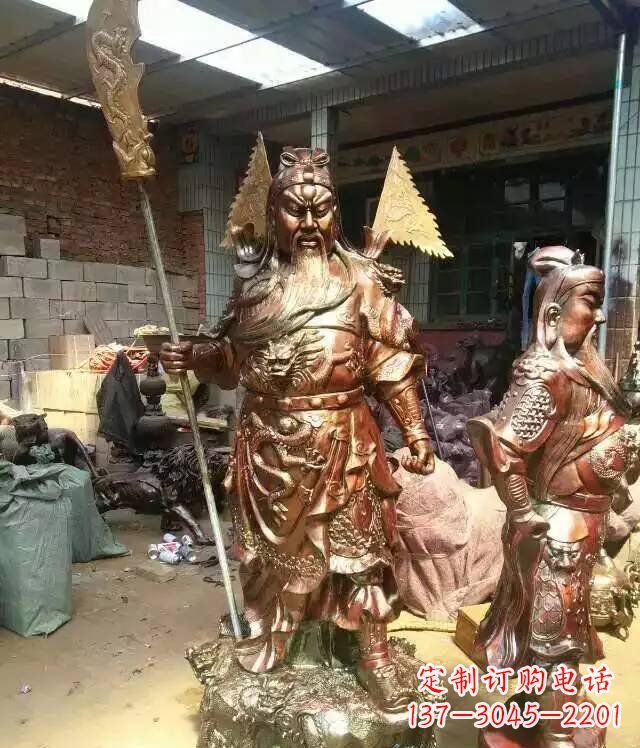 无锡铜雕武财神持刀关公雕塑