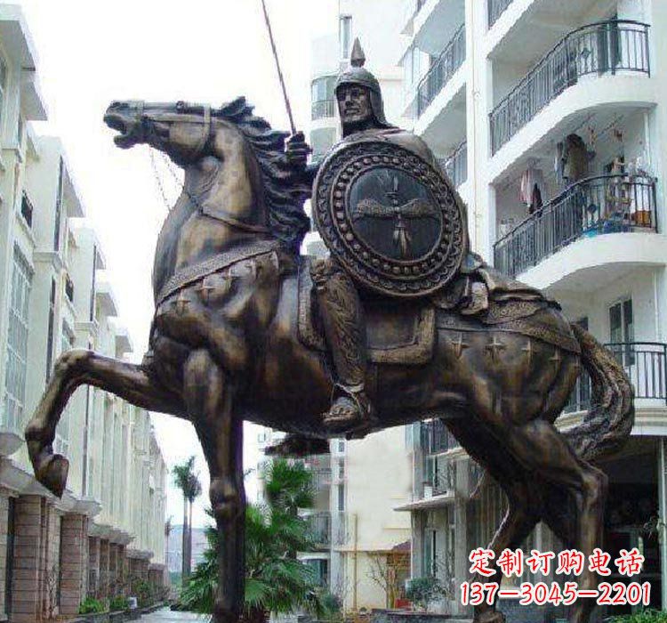 无锡铜雕西方骑马的人物