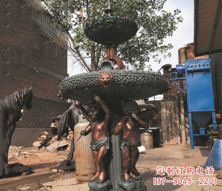 无锡铜雕西方人物喷泉景观雕塑