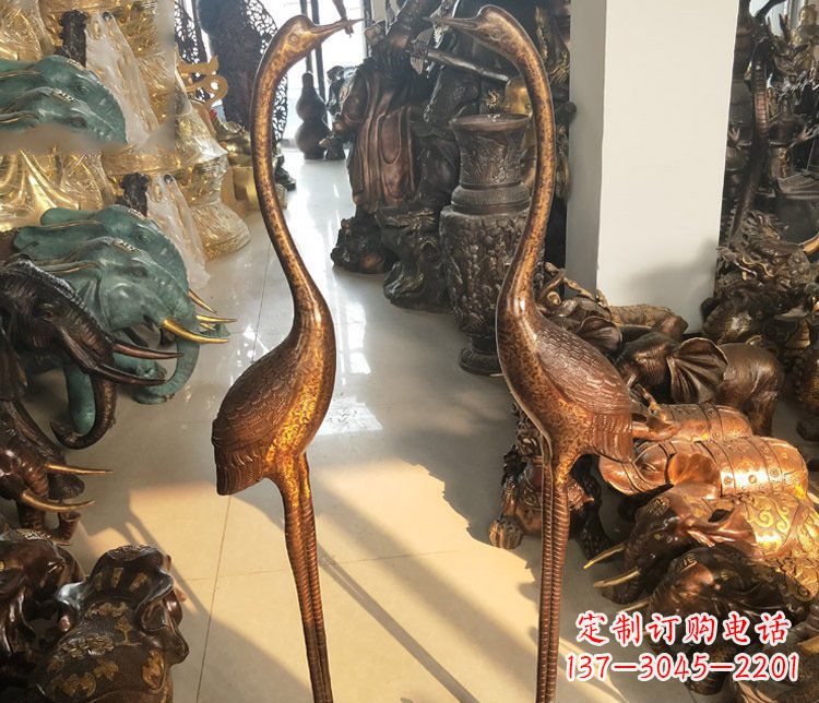 无锡铜雕仙鹤踩龟雕塑摆件