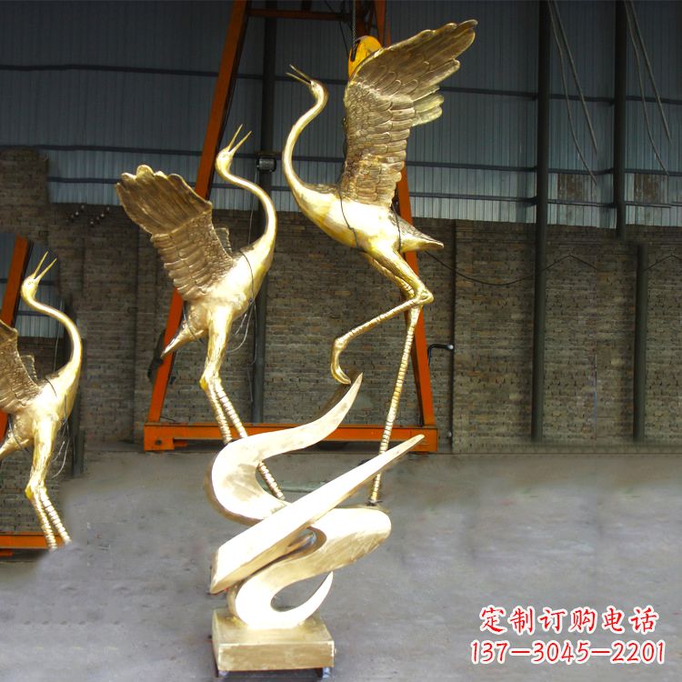 无锡铜雕仙鹤景观雕塑