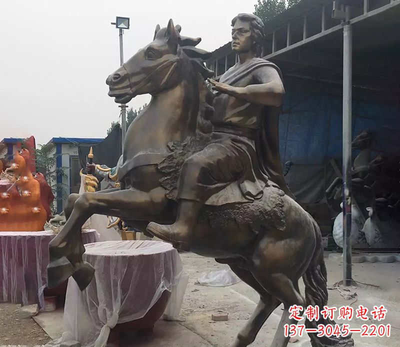 无锡铜雕现代骑马人物公园景观