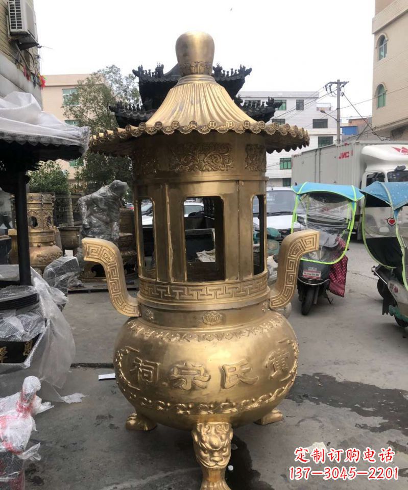 无锡铜雕香炉摆件户外雕塑