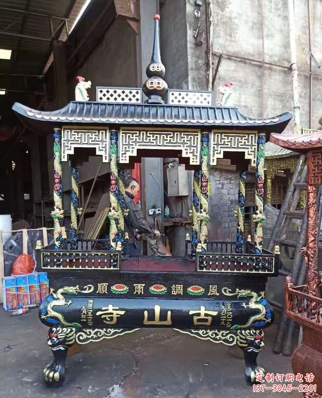 无锡铜雕香炉寺庙景观雕塑