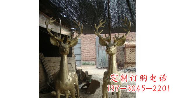 无锡铜雕小鹿公园动物雕塑 (2)
