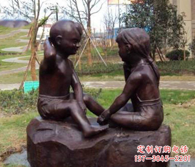 无锡铜雕小区玩游戏儿童雕塑
