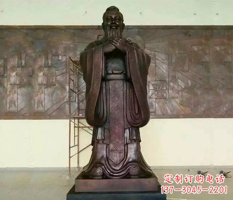 无锡铜雕校园孔子文化雕塑摆件 (2)