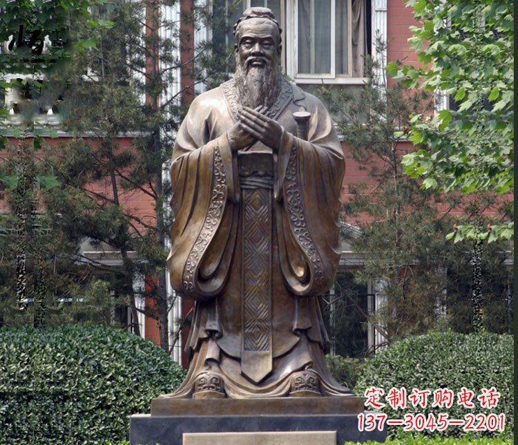 无锡铜雕学校孔子圣人雕塑摆件 (2)