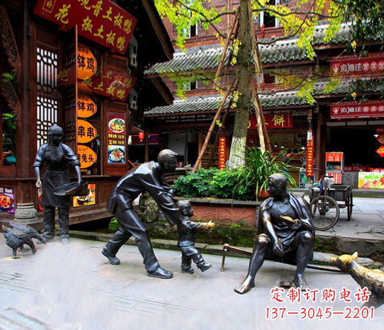 无锡铜雕学走路儿童街道人物雕塑