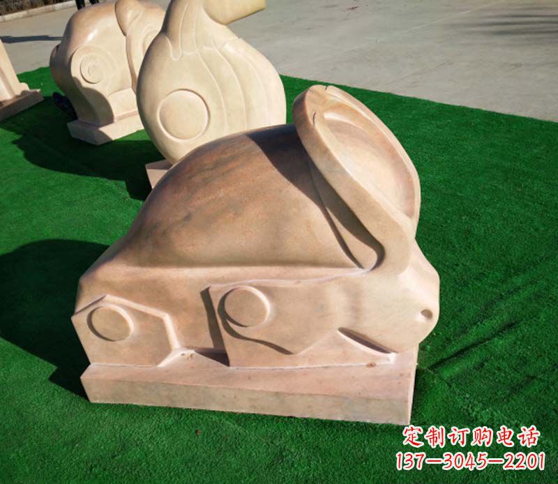 无锡晚霞红抽象十二生肖石雕