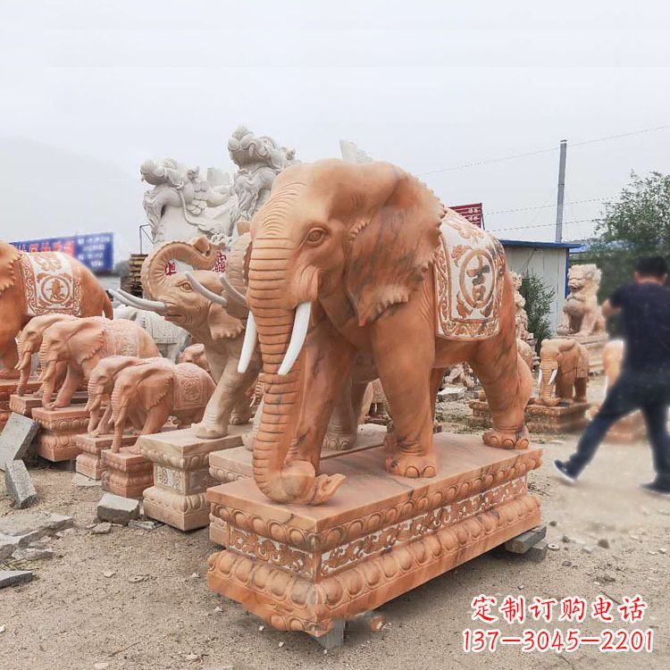 无锡晚霞红大象石雕