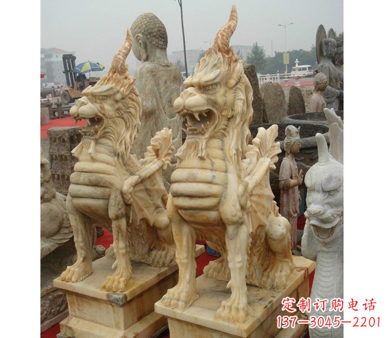 无锡晚霞红独角兽雕塑