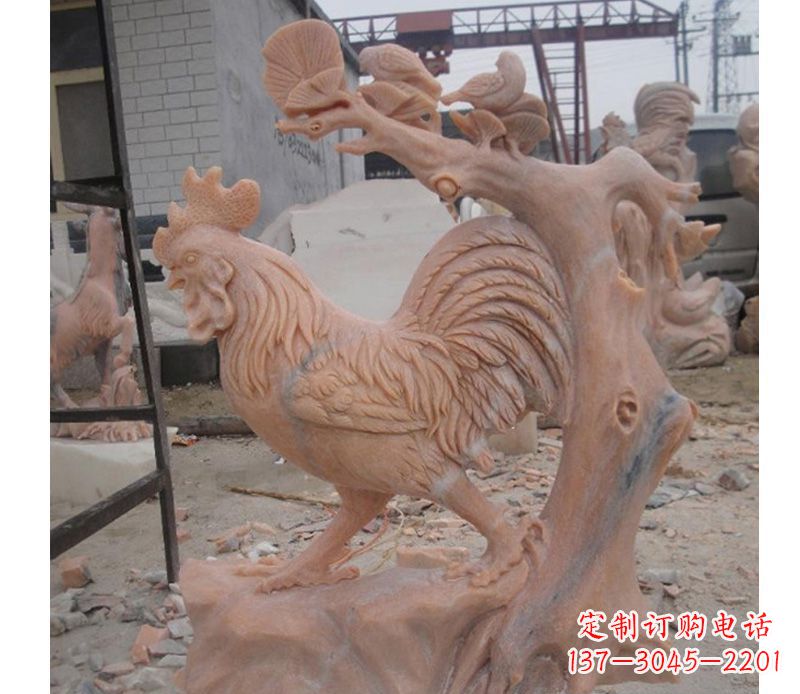 无锡晚霞红公鸡雕塑