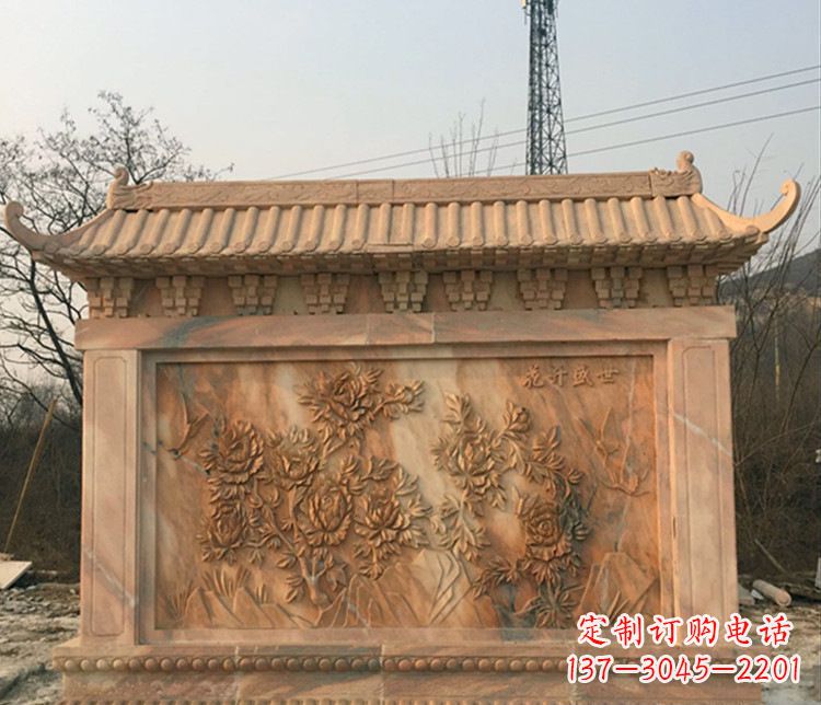 无锡晚霞红公园影壁雕塑