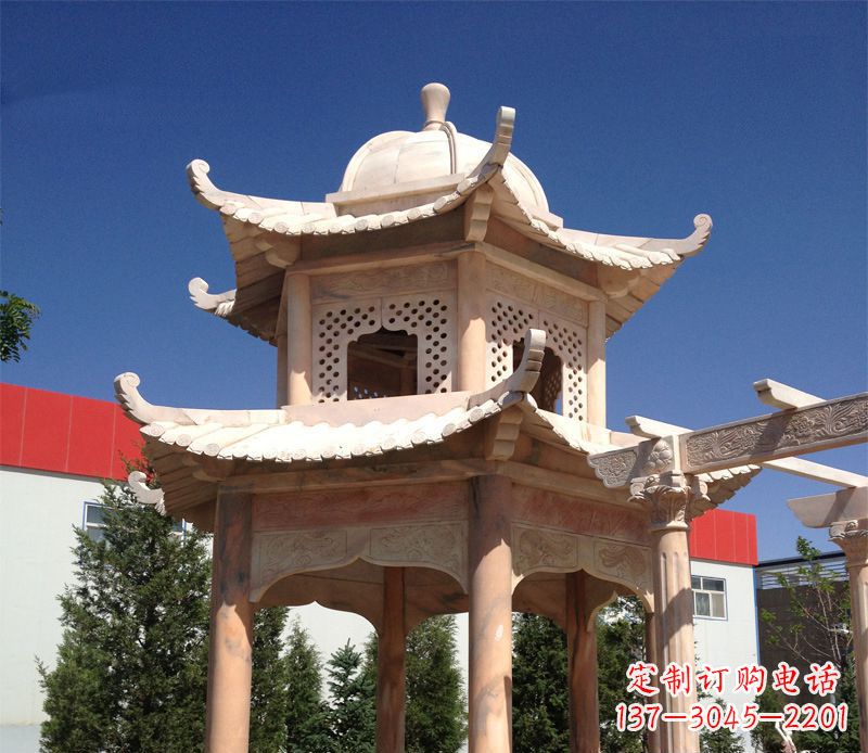 无锡晚霞红景观凉亭雕塑