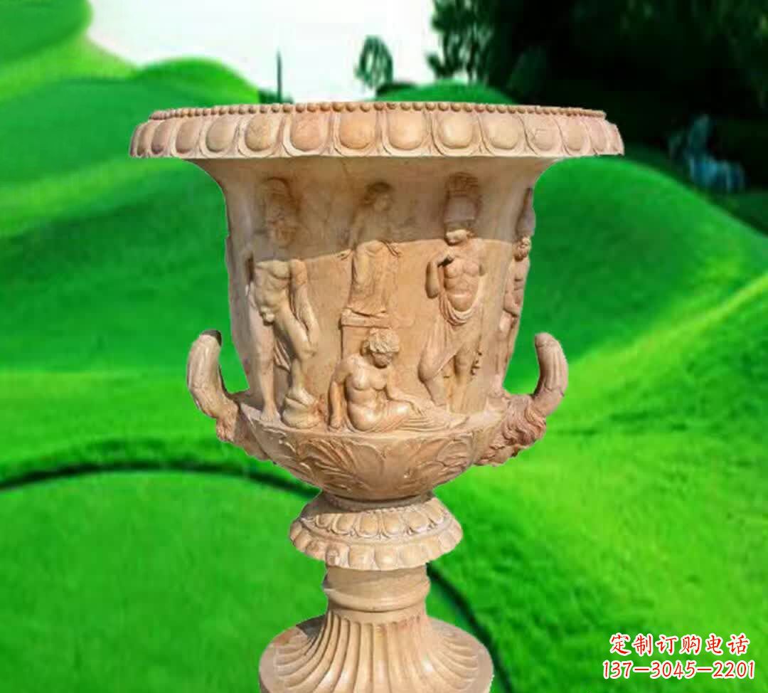 无锡晚霞红欧式花盆石雕
