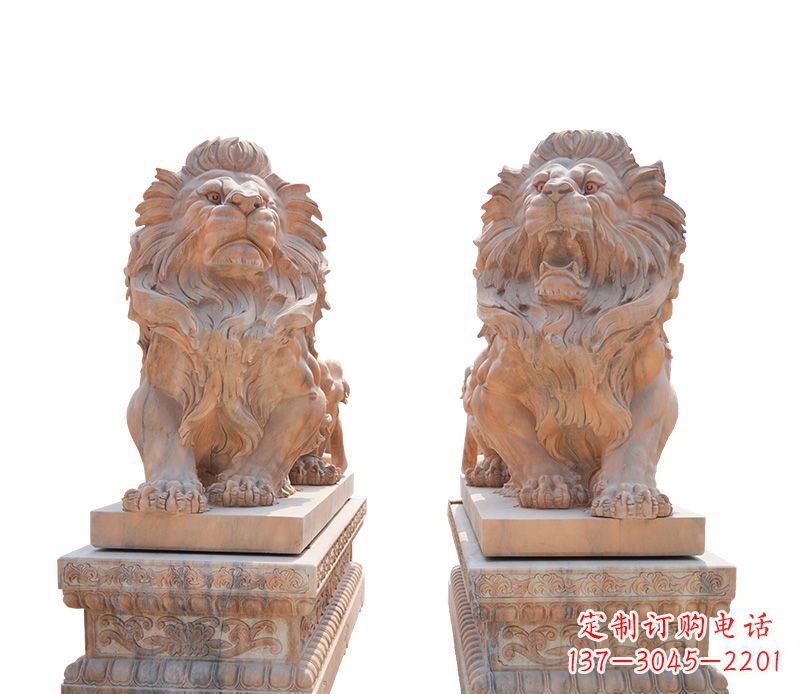 无锡晚霞红欧式狮子雕塑