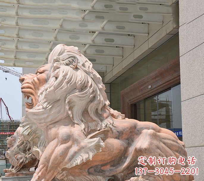 无锡晚霞红欧式狮子石雕 (3)