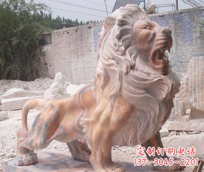 无锡晚霞红欧式狮子石雕 (4)