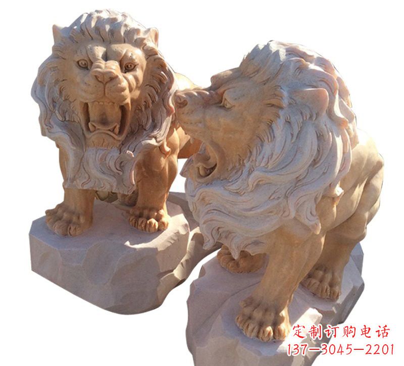 无锡晚霞红欧式西洋狮子雕塑