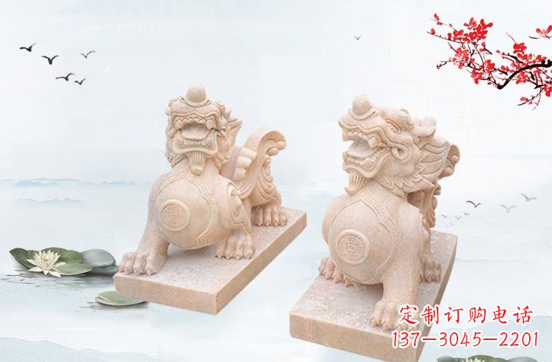 无锡晚霞红貔貅雕塑 (2)