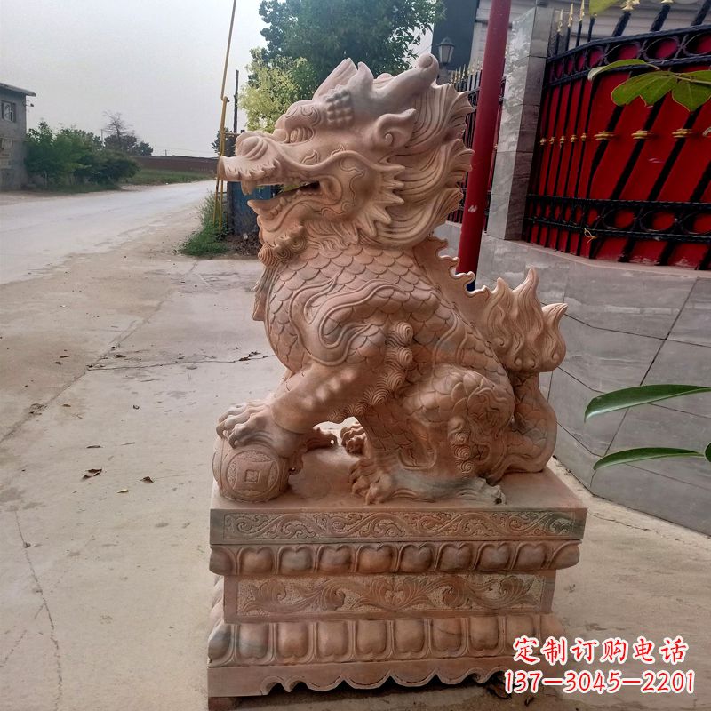 无锡晚霞红麒麟石雕