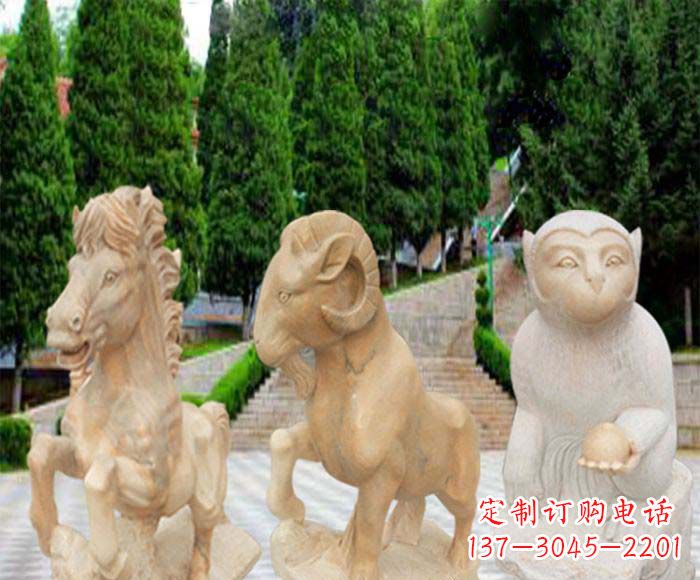 无锡晚霞红十二生肖公园动物石雕