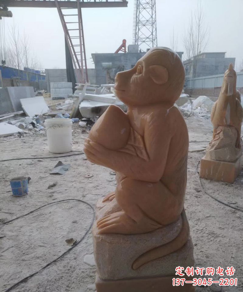 无锡晚霞红十二生肖动物石雕
