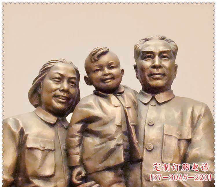 无锡伟人周恩来一家铜雕