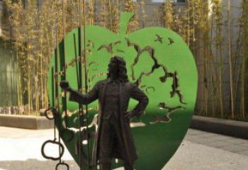 无锡拿着苹果的牛顿西方名人铜雕